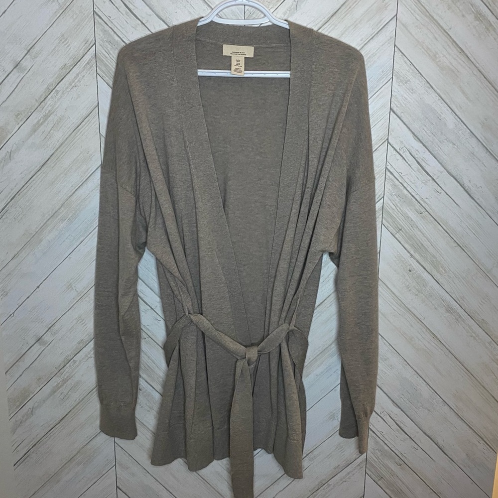 H&M beige  cashmere blend cardigan with belt